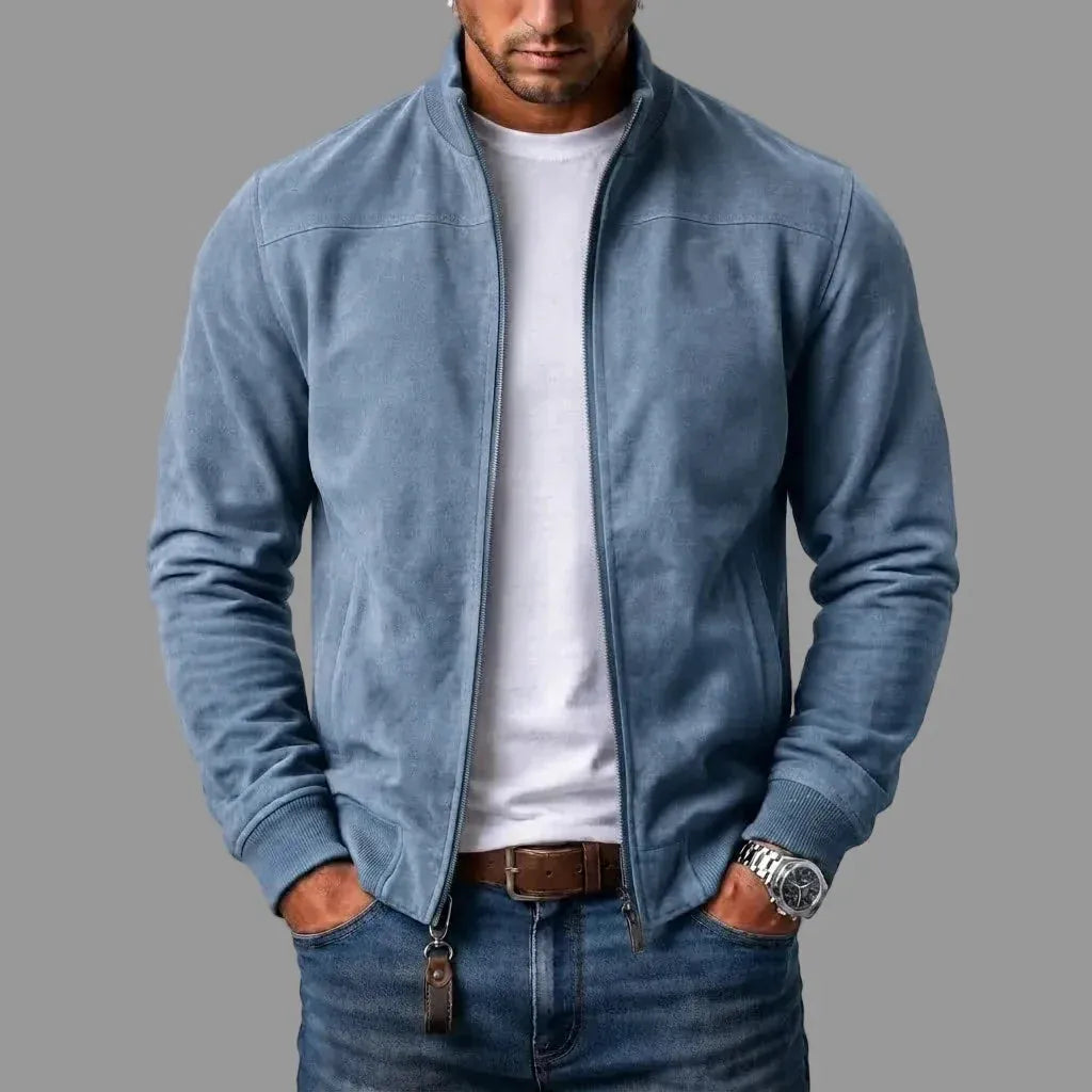 DELVANI |Suede Bomber Jacket