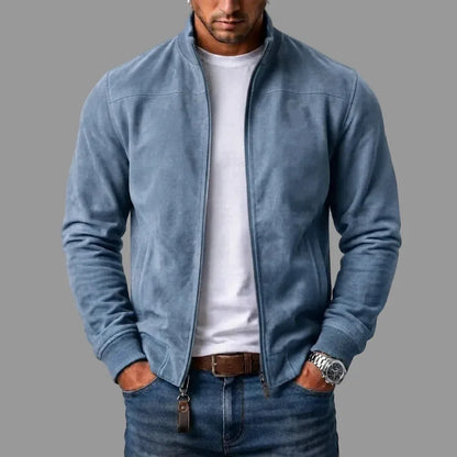 DELVANI |Suede Bomber Jacket