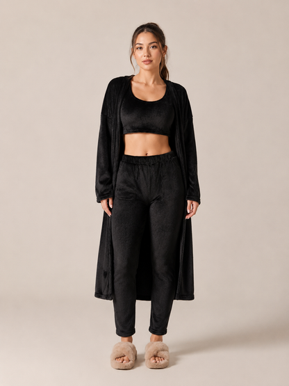 Priya | Three-Piece Plush Fleece Lounge Set