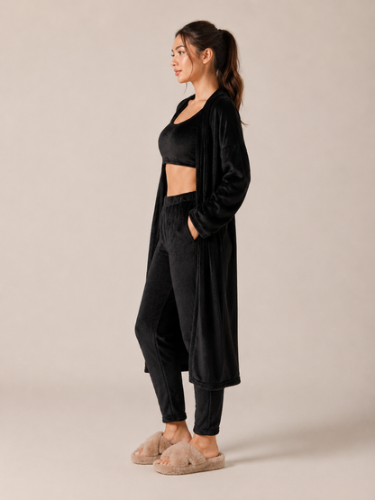 Priya | Three-Piece Plush Fleece Lounge Set