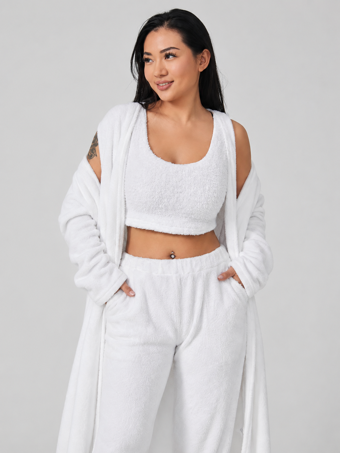 Priya | Three-Piece Plush Fleece Lounge Set