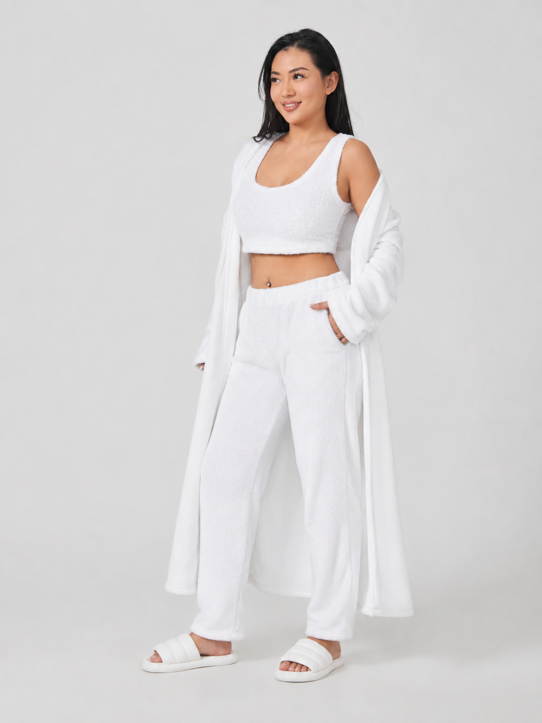 Priya | Three-Piece Plush Fleece Lounge Set