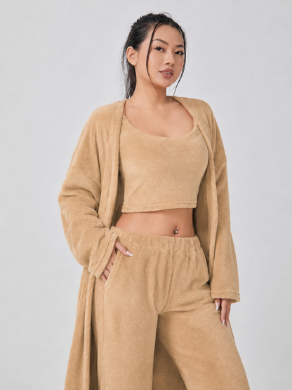 Priya | Three-Piece Plush Fleece Lounge Set