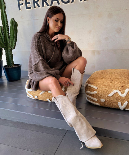 Oversized pullover “Nata” in brown