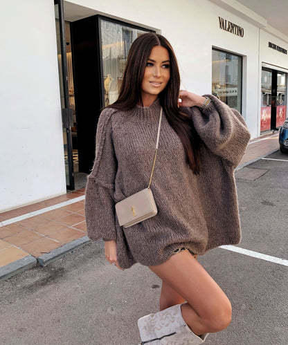 Oversized pullover “Nata” in brown