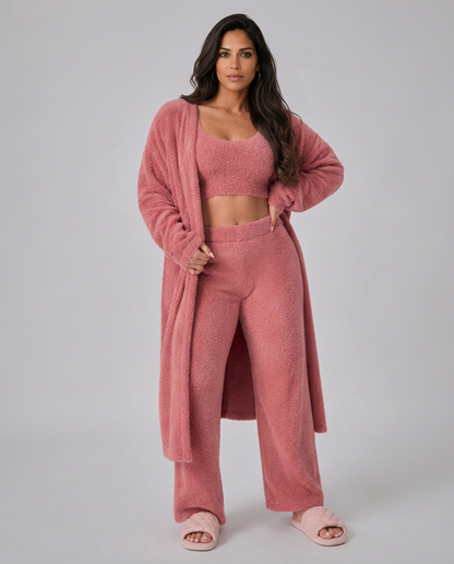 Priya | Three-Piece Plush Fleece Lounge Set
