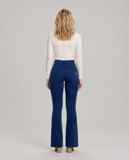 Cleona | Mid-Rise Flared Stretch Denim Jeans