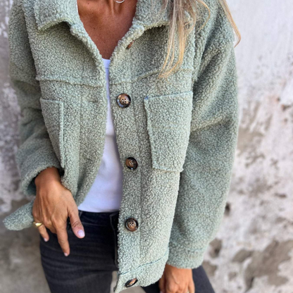 Ariane | Soft Faux Fur Button-Up Jacket