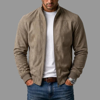DELVANI |Suede Bomber Jacket