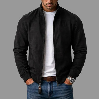 DELVANI |Suede Bomber Jacket