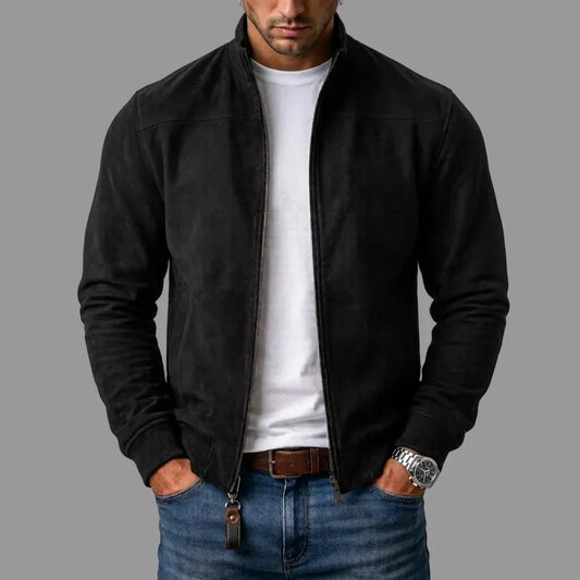 DELVANI |Suede Bomber Jacket