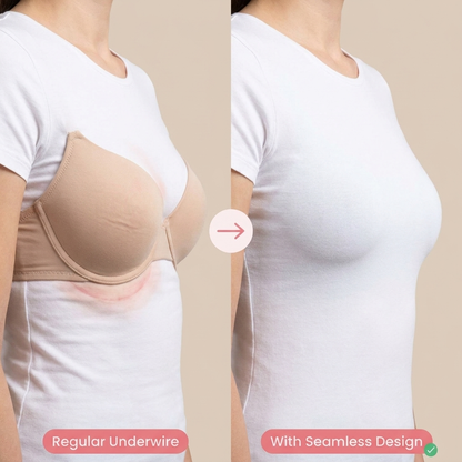 Regular underwire vs seamless design - front comparison