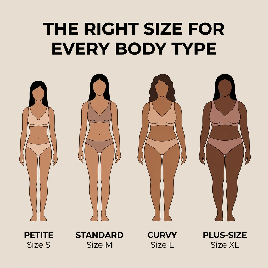 The right size for every body type - sizing guide