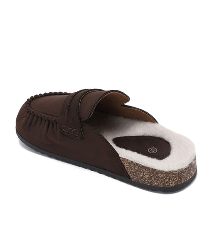 Elegante Fell-Mules Leni in Braun