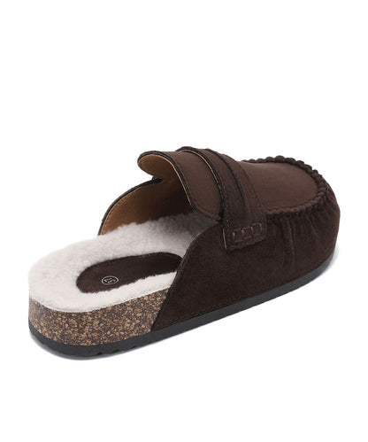 Elegante Fell-Mules Leni in Braun