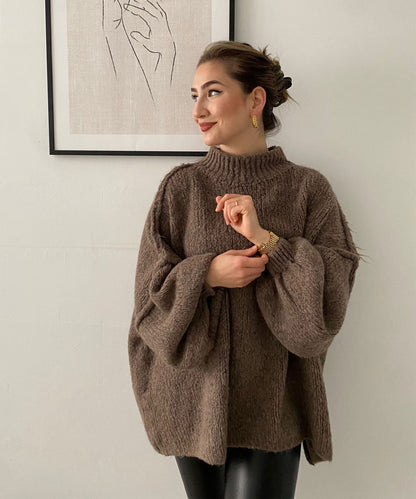 Oversized pullover “Nata” in brown