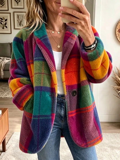 Multicolor Check Coat
