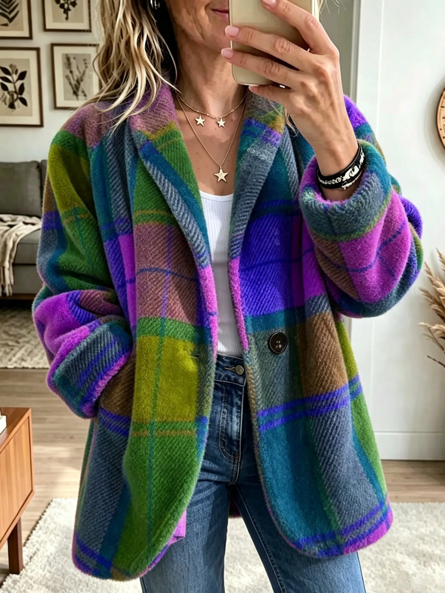 Multicolor Check Coat