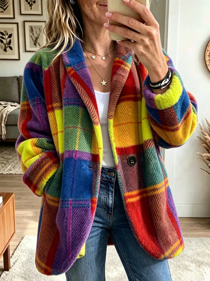 Multicolor Check Coat