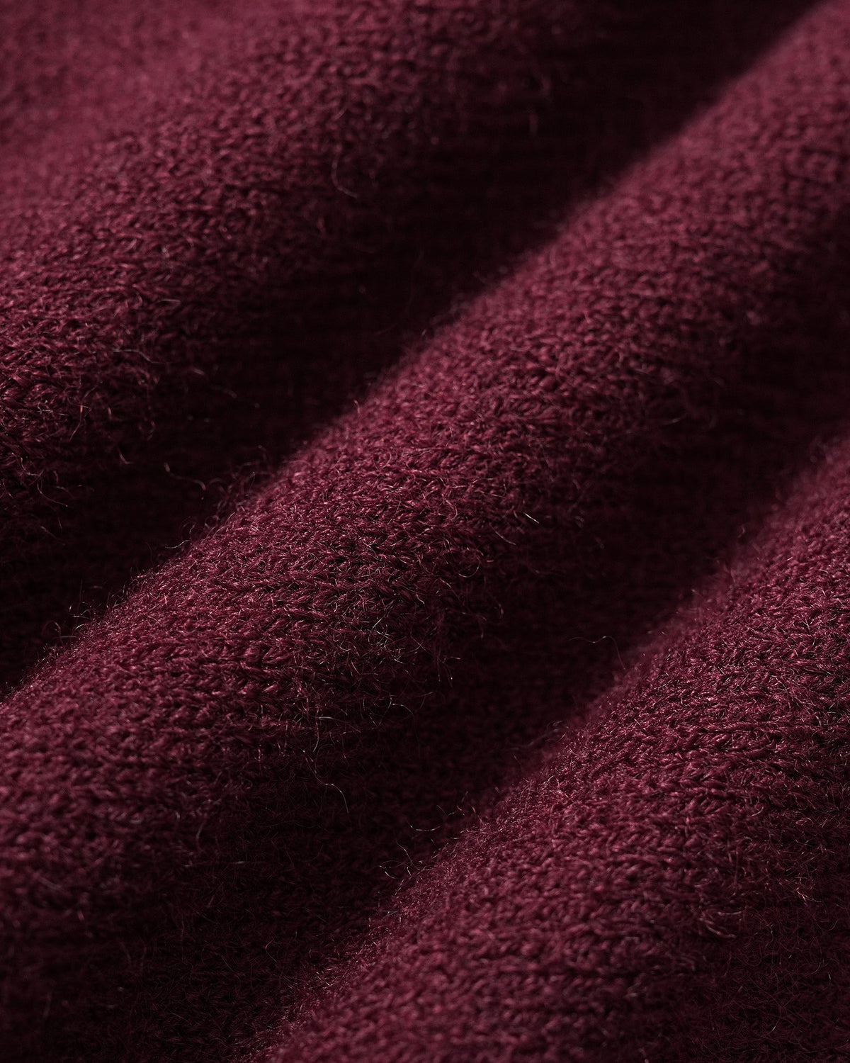 Wine Red Round Neck Casual Knit Cardigan